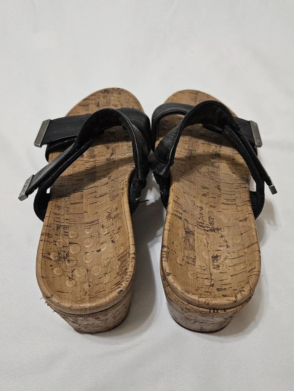 VIONIC Pepper Platform Wedge Sandals- Wide Strap/Black/Open Toe - Womens Sz 10